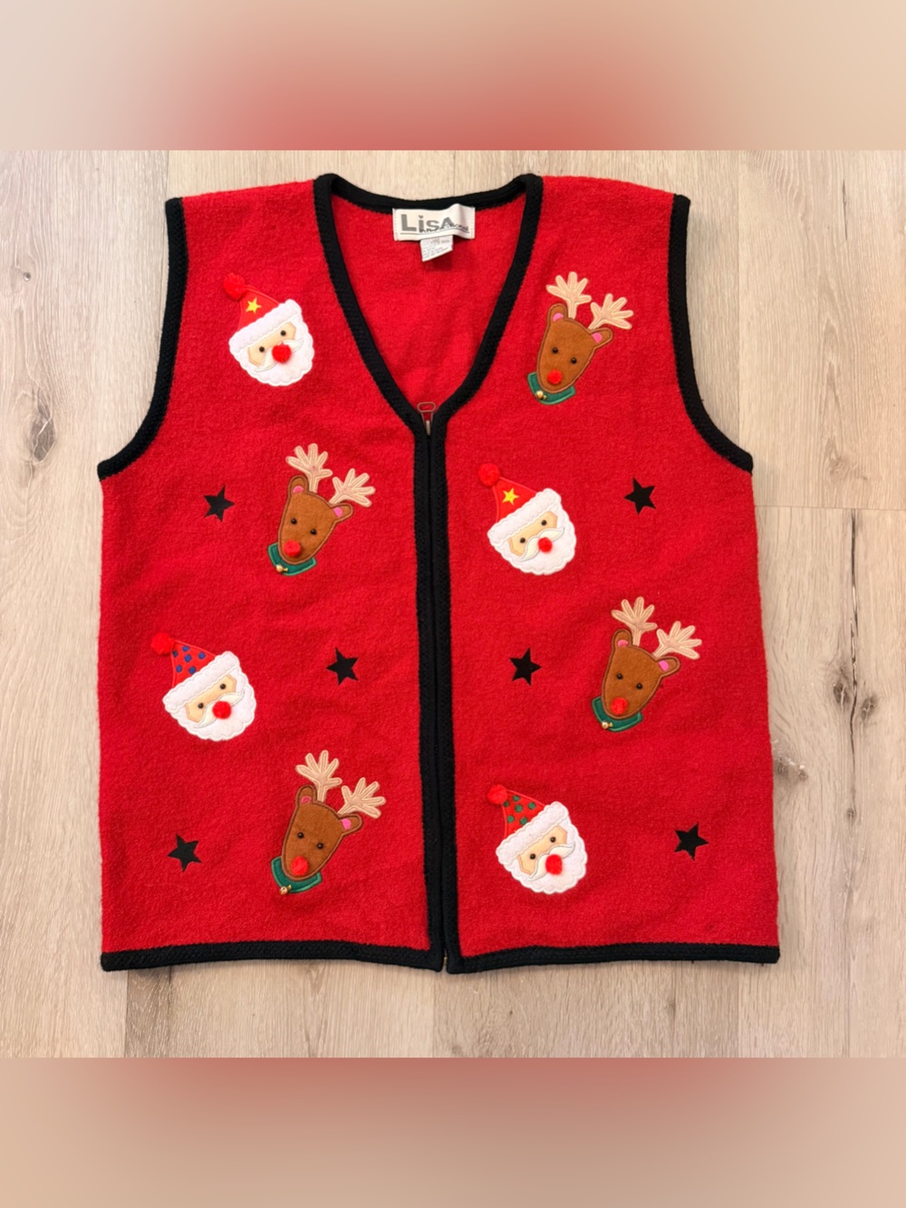 Classic Vintage 90s Lisa International Christmas Sweater Vest Size M